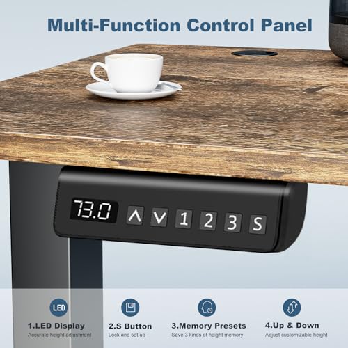 48 Inch Electric Standing Desk, Memory Adjustable Home Office Desk, view 7