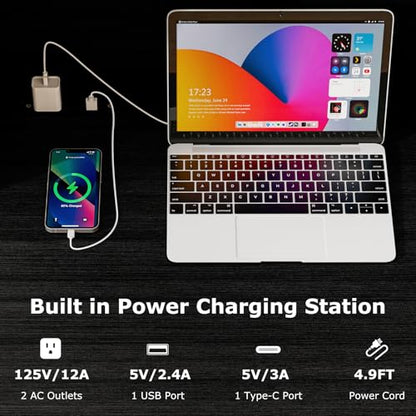 Computer Desk with Hutch & Charging Station, view 7