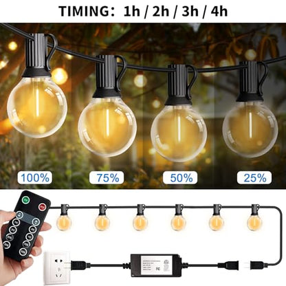 LED 30FT Outdoor String Lights with Remote Waterproof Patio Lights Dimmable 27, view 3