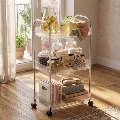3 Tier Rolling Cart with Lockable Wheels, view 2