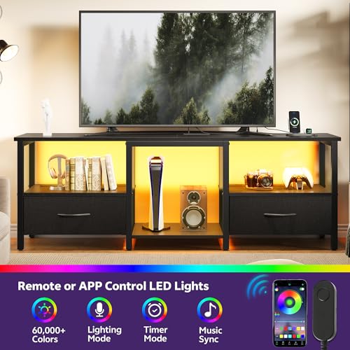 TV Stand for TVs up to 65 Inch, 59'' Under TV Cabinet, Black, view 5