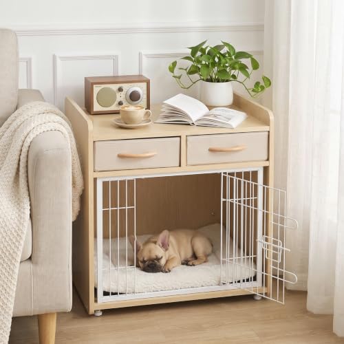 24.4inch Dog Crate Furniture for Small Dogs with 2 Drawers, view 2