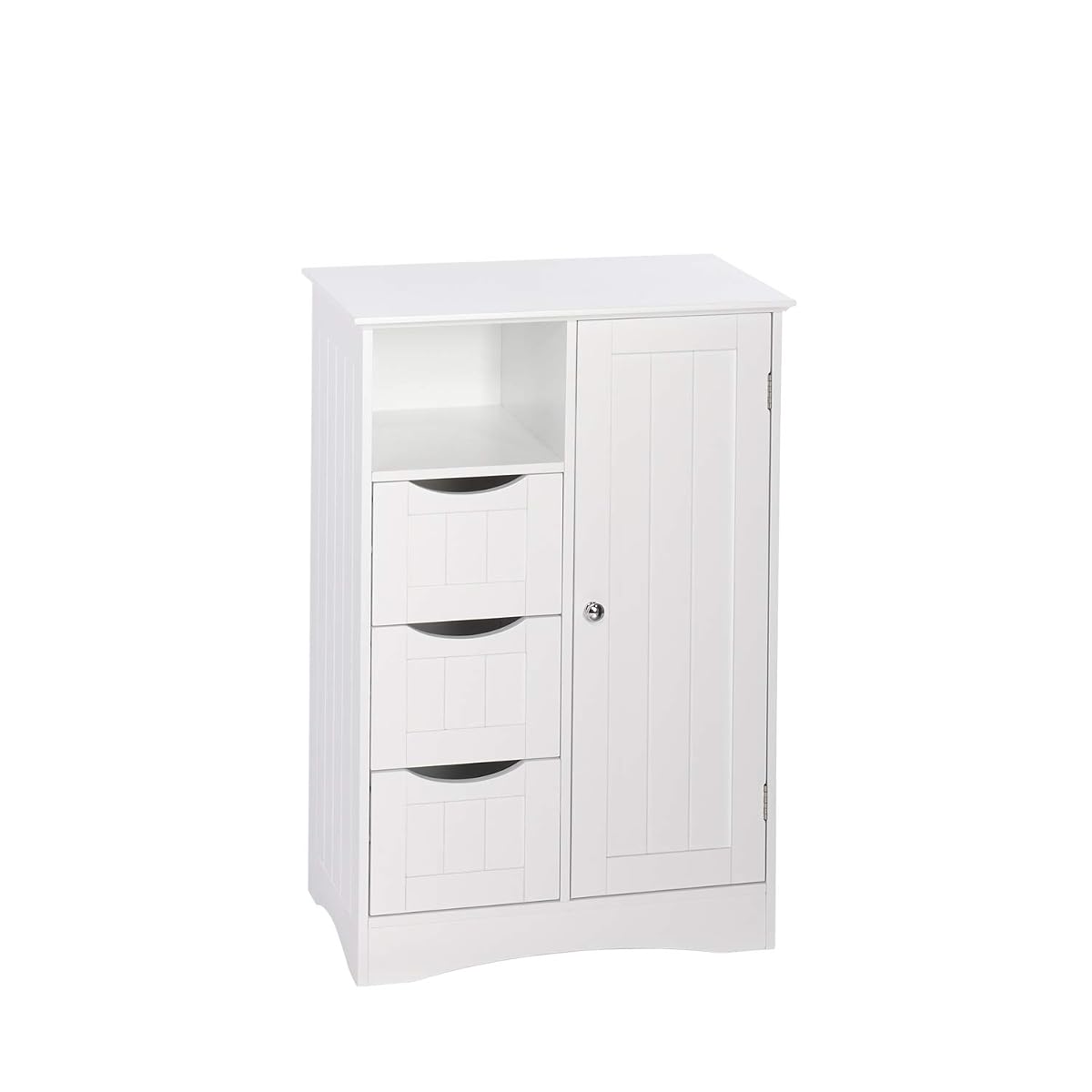 Ashland Bathroom Storage Cabinet with 3 Drawers, Adjustable Shelf & Beadboard Styling - White Bathroom organizer - Freestanding Storage Cabinet