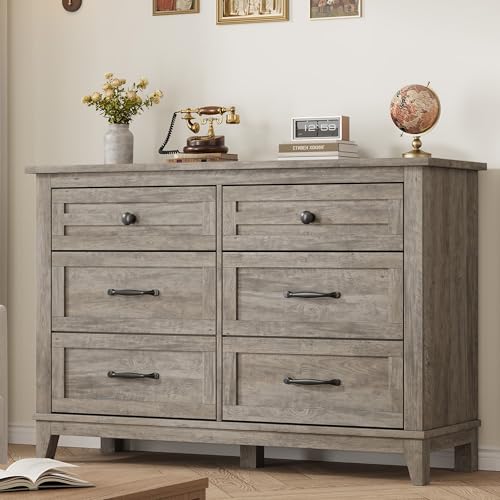 6 Dresser for Bedroom, 47 in Wide Drawer Dresser with Storage Freestanding, view 2