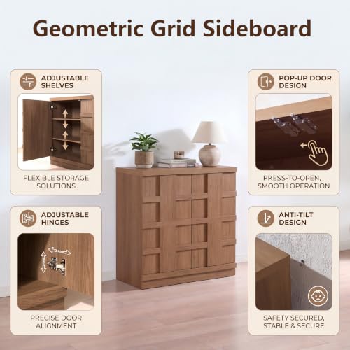 Sideboard Buffet Cabinet with Storage, 93.9”W, Credenza Storage Cabinet, view 6