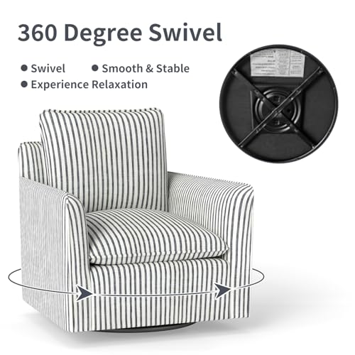 Swivel Accent Square Chair with Thick Padded Backrest Cushion, Swivel Reading Chair for Living Room Bedroom Small Spaces, Blue