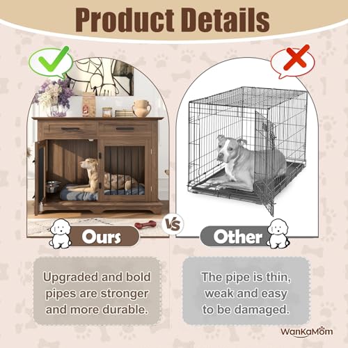 Large Dog Cage Furniture, Multi-Functional Indoor Dog Kennel, view 8