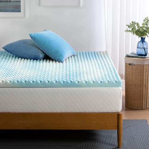 2 Inch Swirl Gel Cooling Memory Foam Mattress Topper, Smaller, view 8
