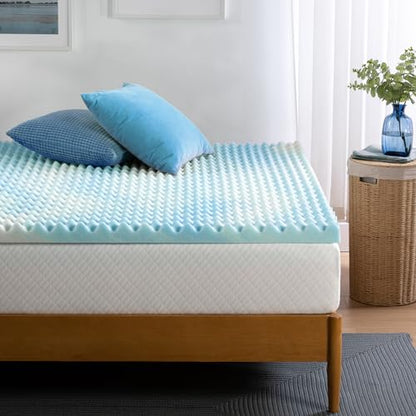 2 Inch Swirl Gel Cooling Memory Foam Mattress Topper, Smaller, view 8