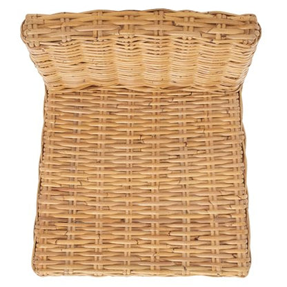 SAFAVIEH Furniture - Tobie Rattan Bar Stool - 29.53" Seat Height - Natural & Golden Brown - Mango Wood - Coastal Rattan-Seat Design - Ideal for Kitchen, Dining Room - Fully Assembled (BST6500A)