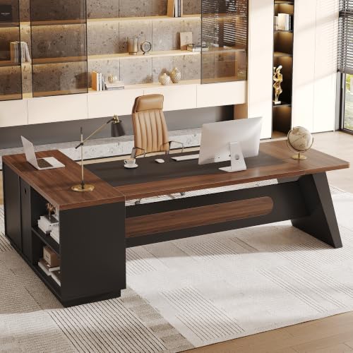78.7" L-Shaped Executive Desk, Extra Large Home Office Desk, view 2