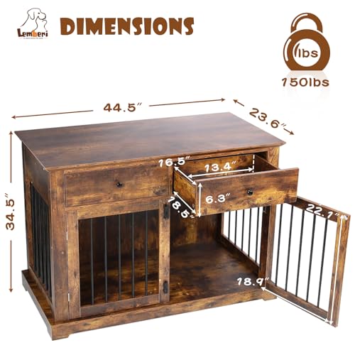 44 Inch Large Dog Crate Furniture, view 7