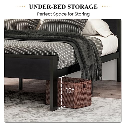 Wooden Bed Frame Black Oak with Rounded Corners and Storage, view 5
