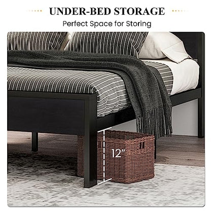 Wooden Bed Frame Black Oak with Rounded Corners and Storage, view 5