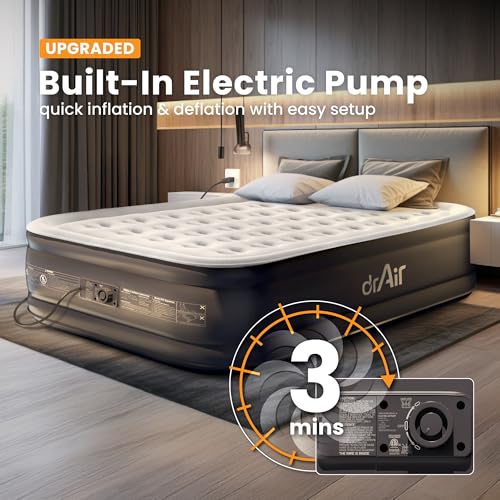Queen Air Mattress with Built-in Pump, 18" Raised Blow Up Mattress, view 3