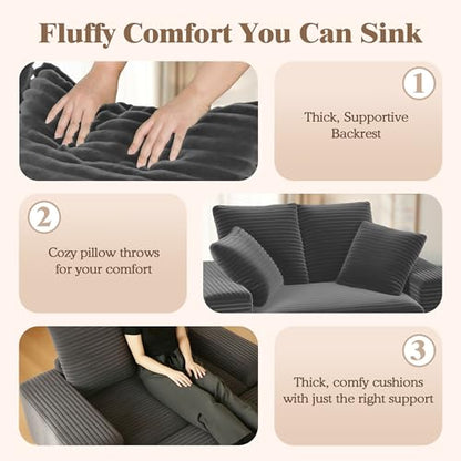 Indoor Chaise Lounge Chair With Storage Ottoman, view 7