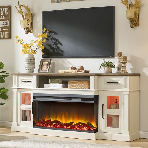 3-Side Fireplace TV Stand for up to 80 Inch TV, view 3