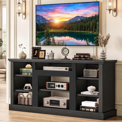 70" Farmhouse TV Stand for 75/80" TVs, Adjustable, Ink Black, view 2