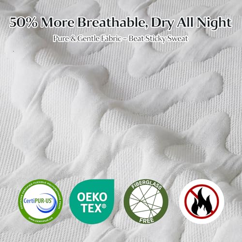 14 Inch King Size Memory Foam Mattress, Cooling Gel Made in USA, White, view 7