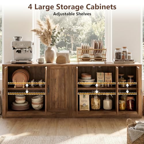 Modern TV Stand for Living Room, 78" W Buffet Cabinet with Storage, view 4