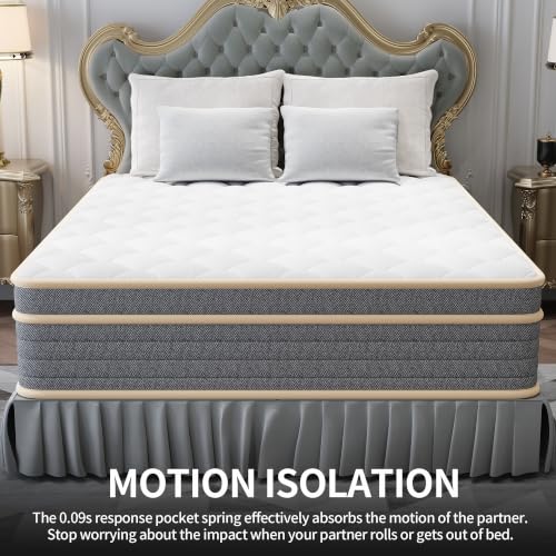 14 Inch Queen Size Mattress in a Box, Independent Pocket Spring, view 8