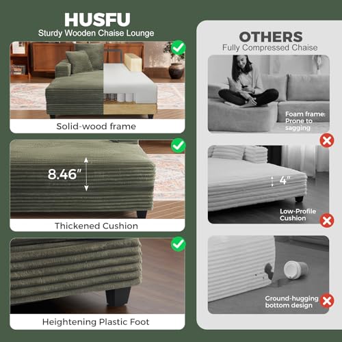 60" Oversized Chaise Lounge Chair with Wood Frame, USB Charging Port, Green, view 4