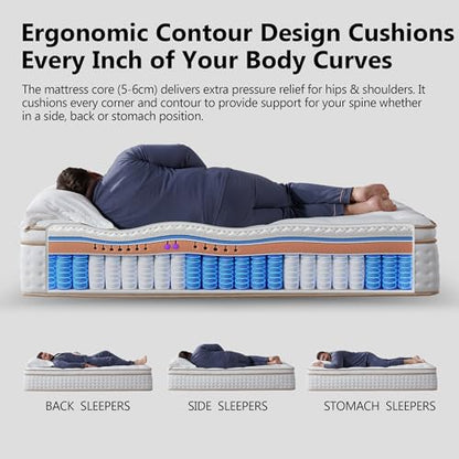 Hybrid Mattress in a Box Memory Foam Mattress Full Size 12inch, view 7