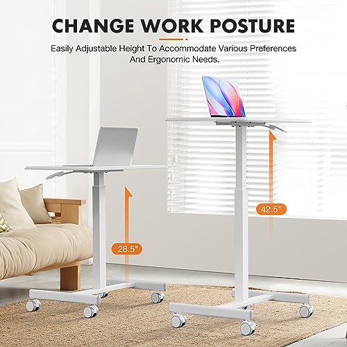 Mobile Rolling Desk, Small Standing Desk with Wheels, view 5
