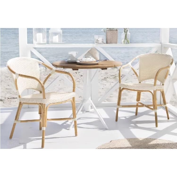 SONGCHAO Meeting Handmade Plant Wicker Dining Chair Cafe Semi Outdoor Furniture French Hotel Restaurant Wabi-Sabi Style Armrest Bedroom Chair