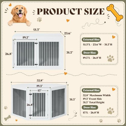 Dog Crate Furniture for Medium/Large Dogs with Storage and Divider, view 3