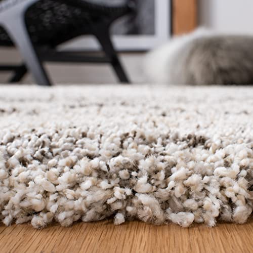 SAFAVIEH Hudson Shag Collection Area Rug - 9' x 12', Grey & Beige, Modern Trellis Design, Non-Shedding & Easy Care, 2-inch Thick Ideal for High Traffic Areas in Living Room, Bedroom (SGH281J)