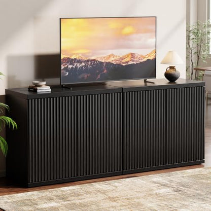 61.8" TV Stand for Living Room,Fluted Media Console Fits 55–65 Inch TVs, view 2