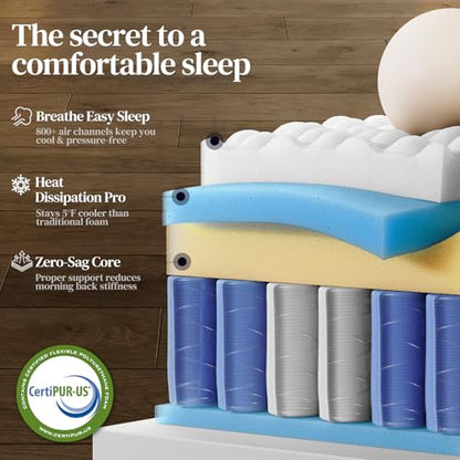 Queen Mattress 12 Inch, Medium Firm Hybrid Queen Size Mattress in a Box, view 6