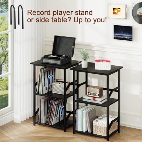Record Player Stand, Large Vinyl Record Storage Up to 200 Albums, view 7