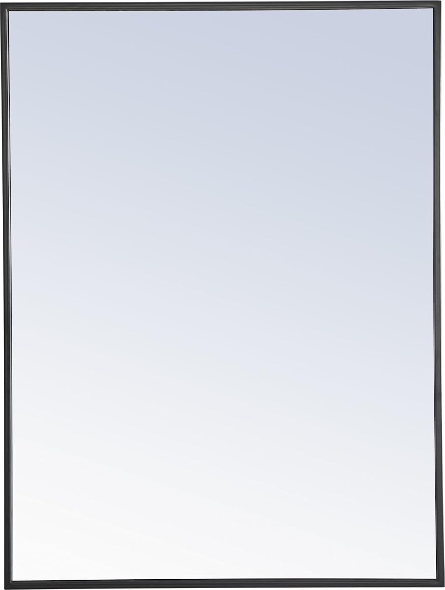 Monet 32" x 24" Rectangle Metal Frame Mirror in Black