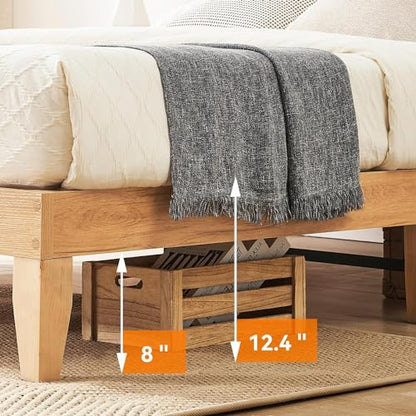 Bohemian Queen Rattan Bed LED Natural Headboard Bedroom, view 3