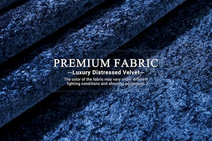 105" L-Shape Modular Sectional Sofa Couch for Living Room,No Assembly Required,Modular Comfy Sofa with Deep Seat for Living Room Bedroom,Luxury Distressed Velvet(Left,Blue)