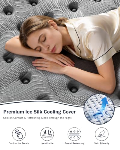Firm Queen Mattress 14 inch, Cooling Hybrid Queen Mattress in a Box, view 4