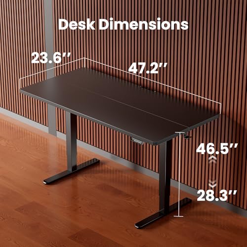48 X 24 Inch Height Adjustable Electric Standing Desk, Black, view 4
