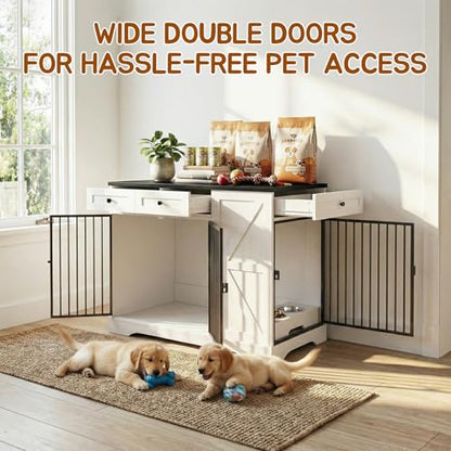 43.3 Inch Dog Crate Furniture with Storage, view 8
