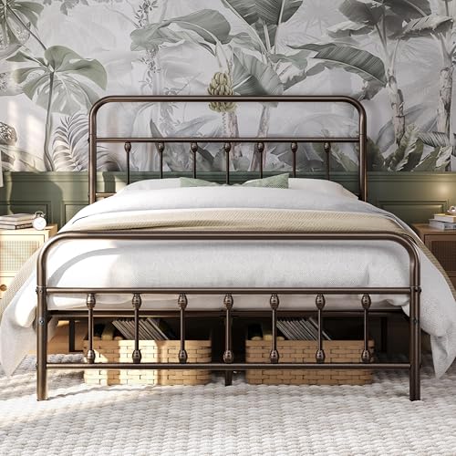 Queen Bed Frame Vintage Bronze Iron, view 2
