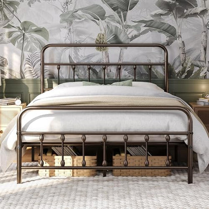 Queen Bed Frame Vintage Bronze Iron, view 2