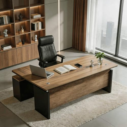 63 Inch L-Shaped Executive Desk, view 2