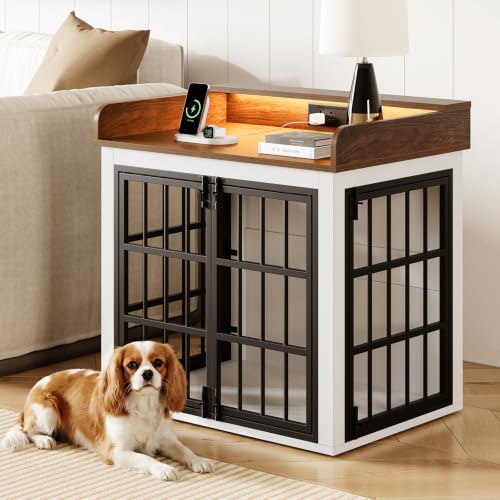 Wooden Dog Crate Furniture - 27.5" Dog Kennel Indoor with Storage, view 2