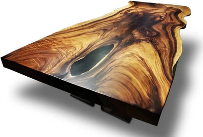 Personalized Large EPOXY Table, Resin Dining Table for 2, 4, 6, 8 River Table Top, Wood Epoxy Coffee Table Top, Living Room Table (Without Stand, 60 x 30inches)