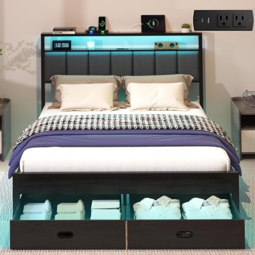 Queen Bed Frames with Storage Drawer, view 2