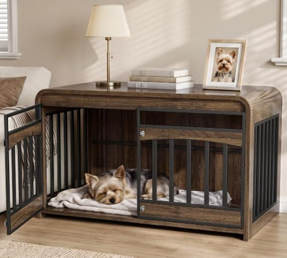 39.4" Dog Crate Furniture, Wooden Dog Cage for Small & Medium Dog, view 2