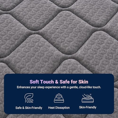Twin Mattress, 10 Inch Twin Size Mattress in a Box, Medium Firm Hybrid Mattresses with Smarts™ Coil and Gel Memory Foam for Cool Night Sleep & Pressure Relief, CertiPUR-US Certified