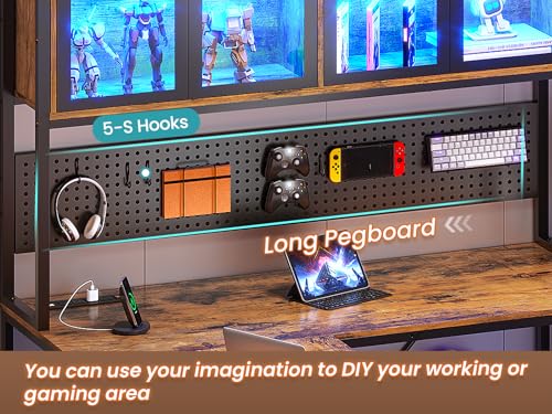 L Shaped Gaming Corner Desk with Drawers, Hutch and Storage Shelves, view 5