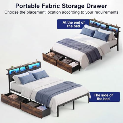 Full Bed Frame with Storage Drawers, view 7